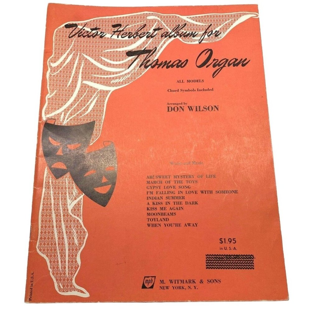 Herbert Victor Album for the Thomas Organ Songbook Sheet Music 1958 10 Songs